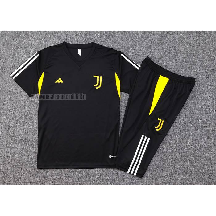 Tuta da Track del Juventus Manga Corta 2023-2024 Nero - Pantalon Corto
